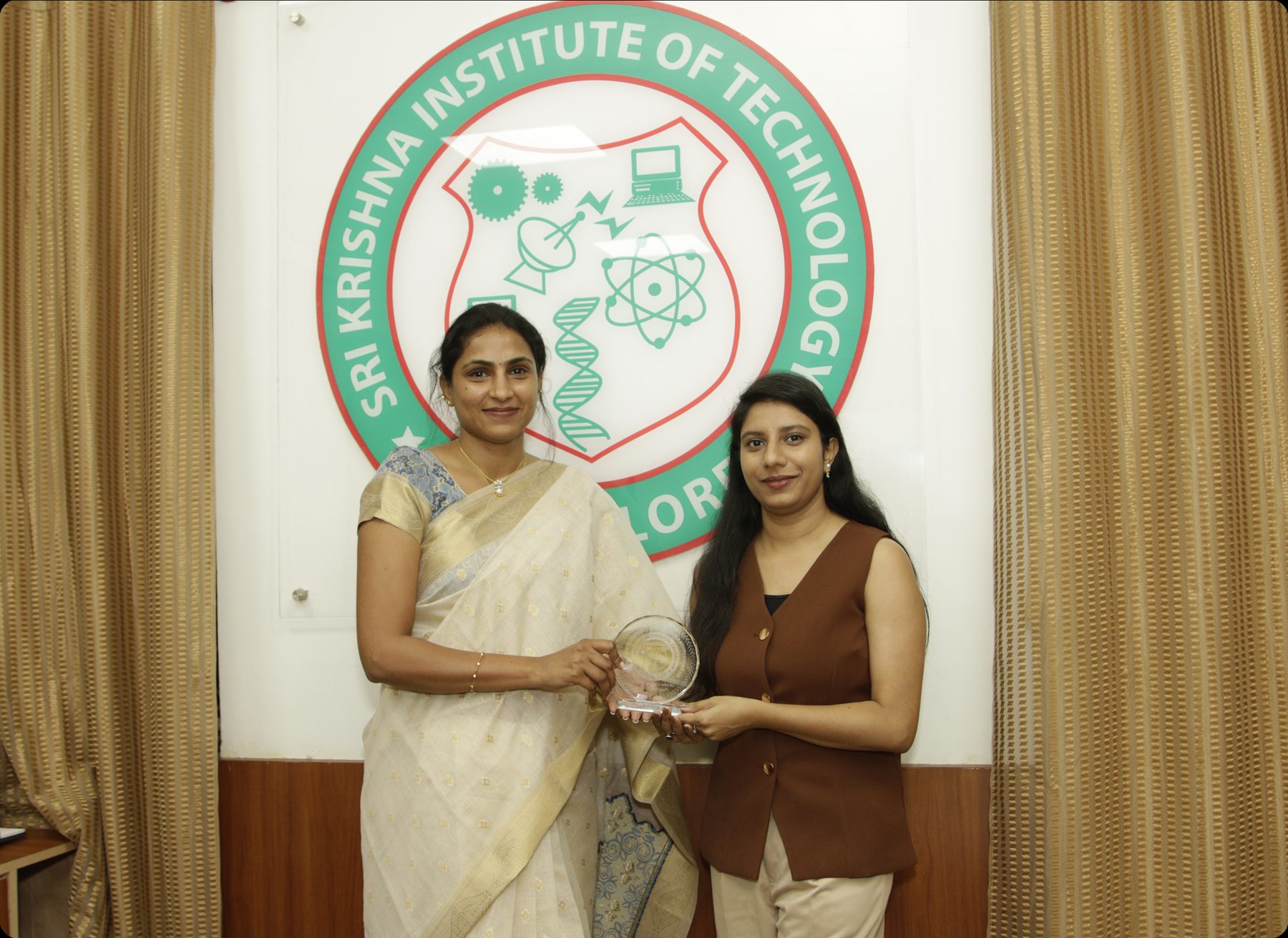 Receiving an award at Sri Krishna Institute of Technology.