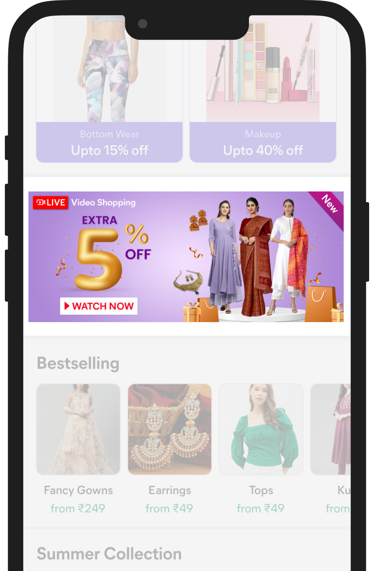 Home page before, static banner