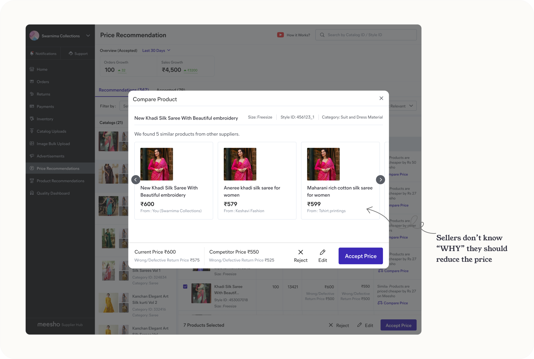Heuristic evaluation of the competitor comparison