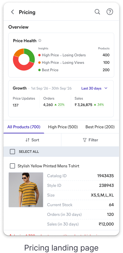 mWeb, pricing landing page