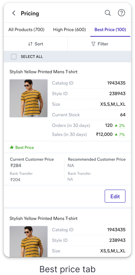 mWeb, best price tab